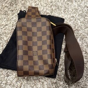 Lois Vuitton Geronimas Damien Ebene Crossbody Bag, 2008 single zipper